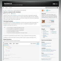 Skilldrick » Closures explained with JavaScript