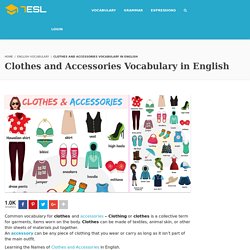 Clothes and Accessories Vocabulary in English | 7ESL