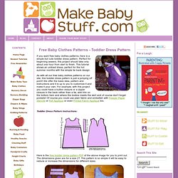Free Baby Clothes Patterns: Toddler Dress Pattern