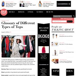 Clothing Glossary- Tops