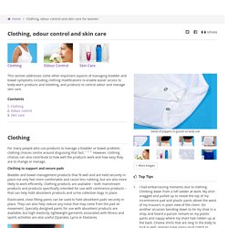 Clothing, odour control and skin care