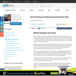 Surf Clothing and Sportswear Sample Business Plan - Market Analysis
