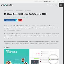 10 Cloud-Based UX Design Tools to try in 2013