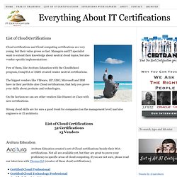 List of Cloud Certifications - Cloud Computing