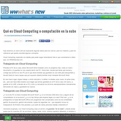 Qué es Cloud Computing o computación en la nube