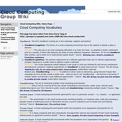 Cloud Computing Vocabulary - Cloud Computing Wiki