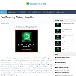 Cloud Computing Whatsapp Group Links