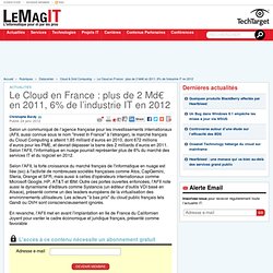 Le Cloud en France : plus de 2 Md€ en 2011, 6% de l’industrie IT en 2012