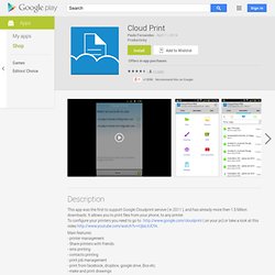 Cloud Print - Applications sur l'Android Market