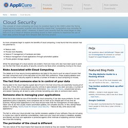 Cloud Security - Secure Website Data in the Cloud
