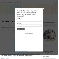 Word Cloud Story Activities - Srta Spanish
