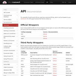 CloudConvert - API Documentation