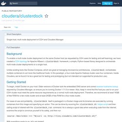 cloudera/clusterdock - Docker Hub