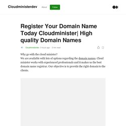 Register Your Domain Name Today Cloudminister