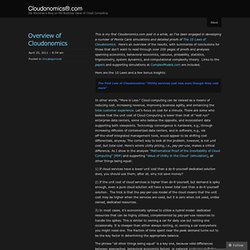 Overview of Cloudonomics « Cloudonomics.com