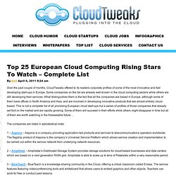Top 25 European Cloud Computing Rising Stars To Watch – Complete List