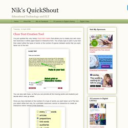 Nik's QuickShout: Cloze Test Creation Tool