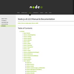 Cluster Node.js v0.10.10 Manual