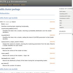 cluster package — NLTK 3.4 documentation