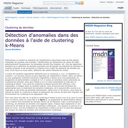 Clustering de données - Détection de données anormales à l'aide du clustering k-Means