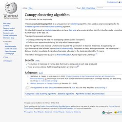 Canopy clustering algorithm