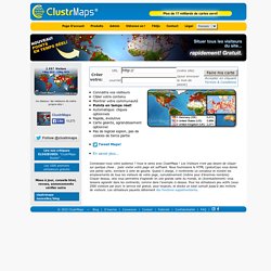 Le Widget pour le compteur de visite de carte et le tracker montrent les emplacements de tous les visiteurs à n'importe quel site - gratuit