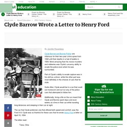 Clyde Barrow's Letter to Henry Ford