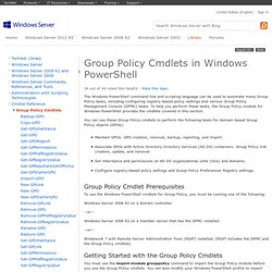 Group Policy Cmdlets in Windows PowerShell