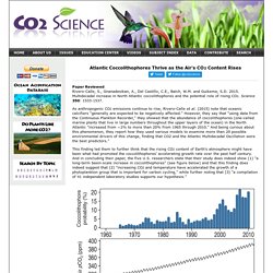 Atlantic Coccolithophores Thrive as the Air's CO2 Content Rises