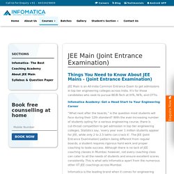 Jee Main Coaching in Mumbai - Infomatica Academy