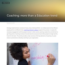 Coaching: more than a Education trend