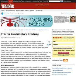 Tips for Coaching New Teachers - The Art of Coaching Teachers