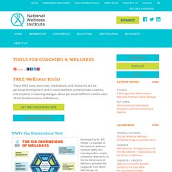 Tools for Coaching & Wellness - National Wellness Institute