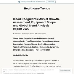 May 2021 Report on Global Blood Coagulants Market Size, Share, Value, and Competitive Landscape 2021