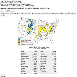 Coal Areas in the United States