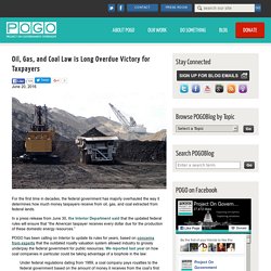 Oil, Gas, and Coal Law is Long Overdue Victory for Taxpayers