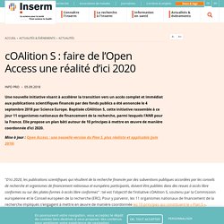 cOAlition S : faire de l’Open Access une réalité d’ici 2020