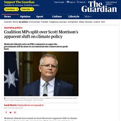 Coalition MPs split over Scott Morrison's apparent shift on climate policy