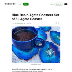 Blue Resin Agate Coasters Set of 5