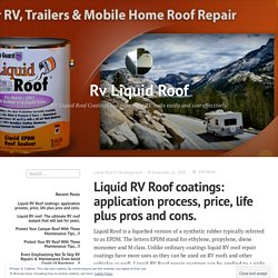 Liquid RV Roof coatings: application process, price, life plus pros and cons. – Rv Liquid Roof