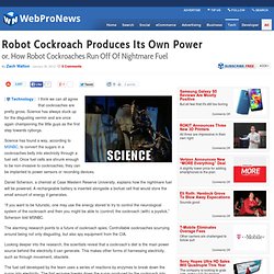 Robot Cockroach Produces Its Own Power