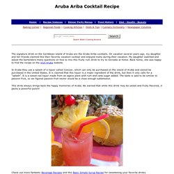Aruba Ariba Cocktail Recipes, Caribbean Cocktail Recipes, Whats Cooking America