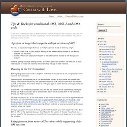 Tips &amp; Tricks for conditional iOS3, iOS3.2 and iOS4 code