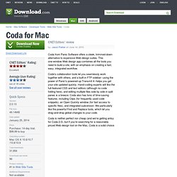 Coda for Mac - Free software downloads and software reviews - CNET Downloads