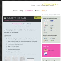 Coda PHP & Web Toolkit // chipwreck