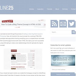 How To Code a Blog Theme Concept in HTML & CSS