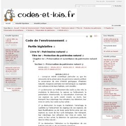 Code de l'environnement - Article L411-1