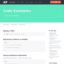 ACF { Code Examples