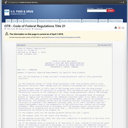 CFR - Code of Federal Regulations Title 21