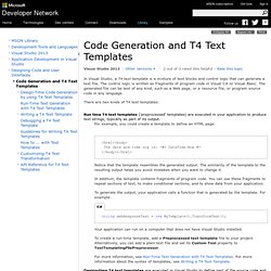 Code Generation and T4 Text Templates